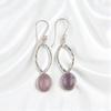 Seltene Amethyst-Citrin Edelstein 925 Sterlingsilber Handgefertigter Schmuck Hängeohrringe 2" EE-87-24
