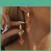 Heart New 2023 Design Natural Stone Earrings For Women Orange Fall Fashion