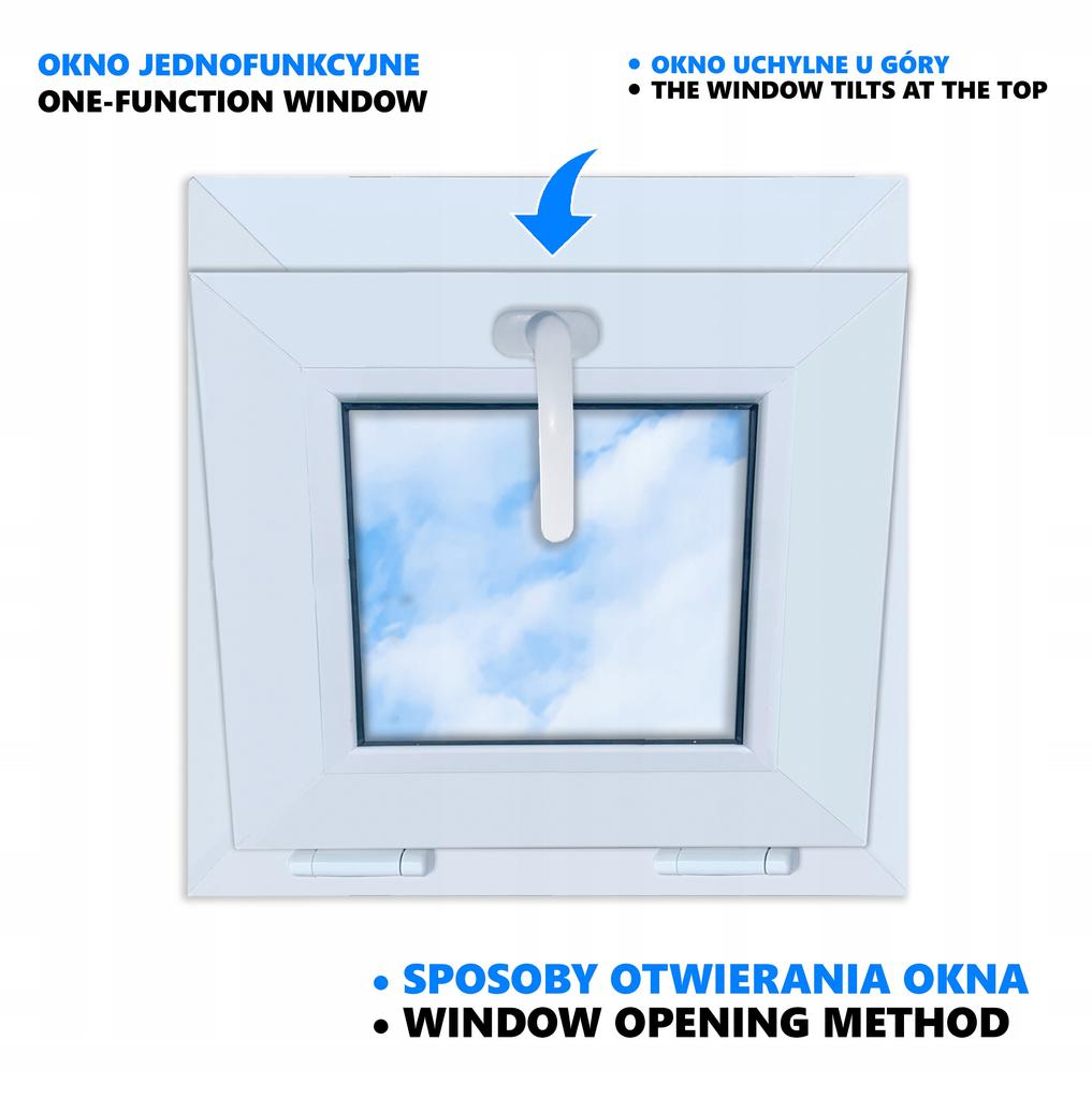 PVC Window White 45x45 Tilting 450x450 Top-hung Double-glazed New