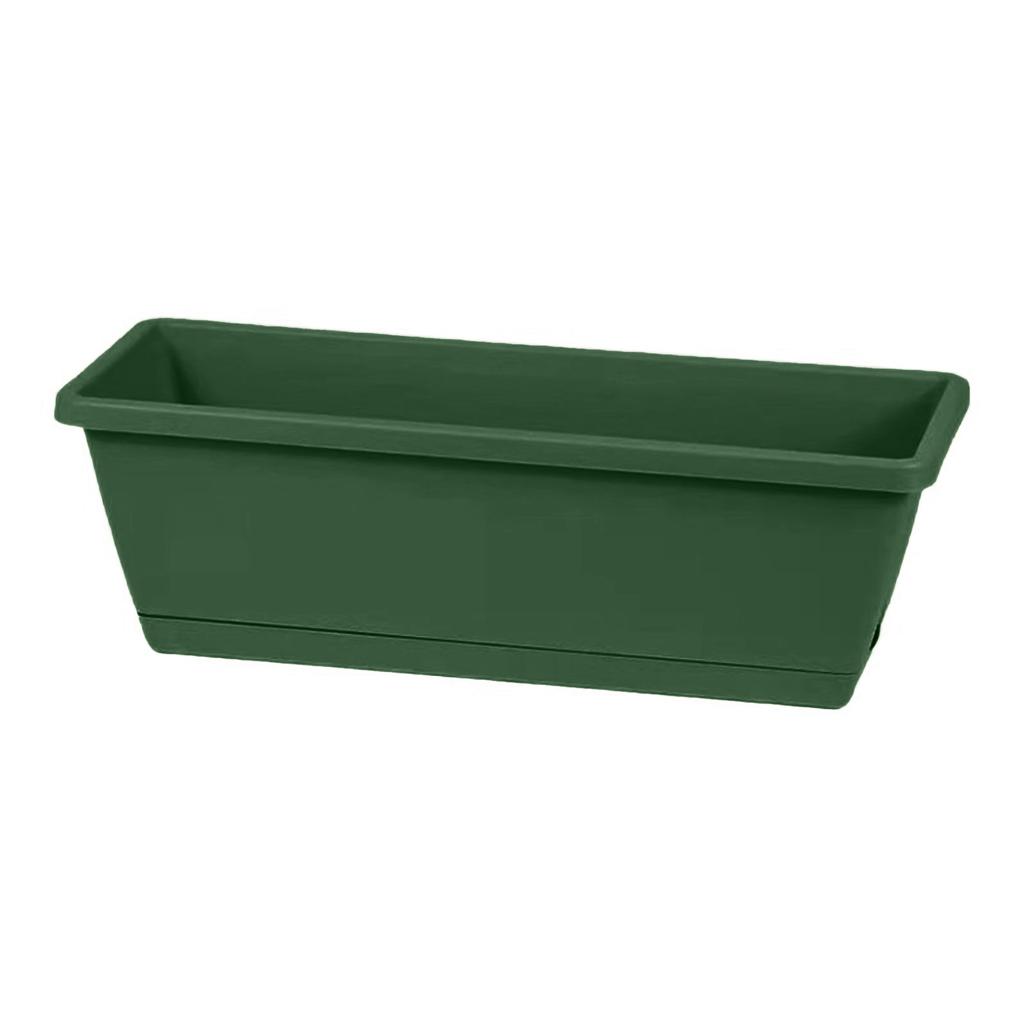Vaso Rettangolare in Plastica per Fiori con Sottovaso per Uso Interno Esterno Giardino Davanzale Balcone