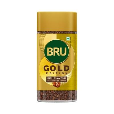 BRU Gold | Premium Freeze Dried Coffee | Experience Intense Coffee Taste | Aromatic Instant Coffee | 100gram|Powder|Glass Bottle