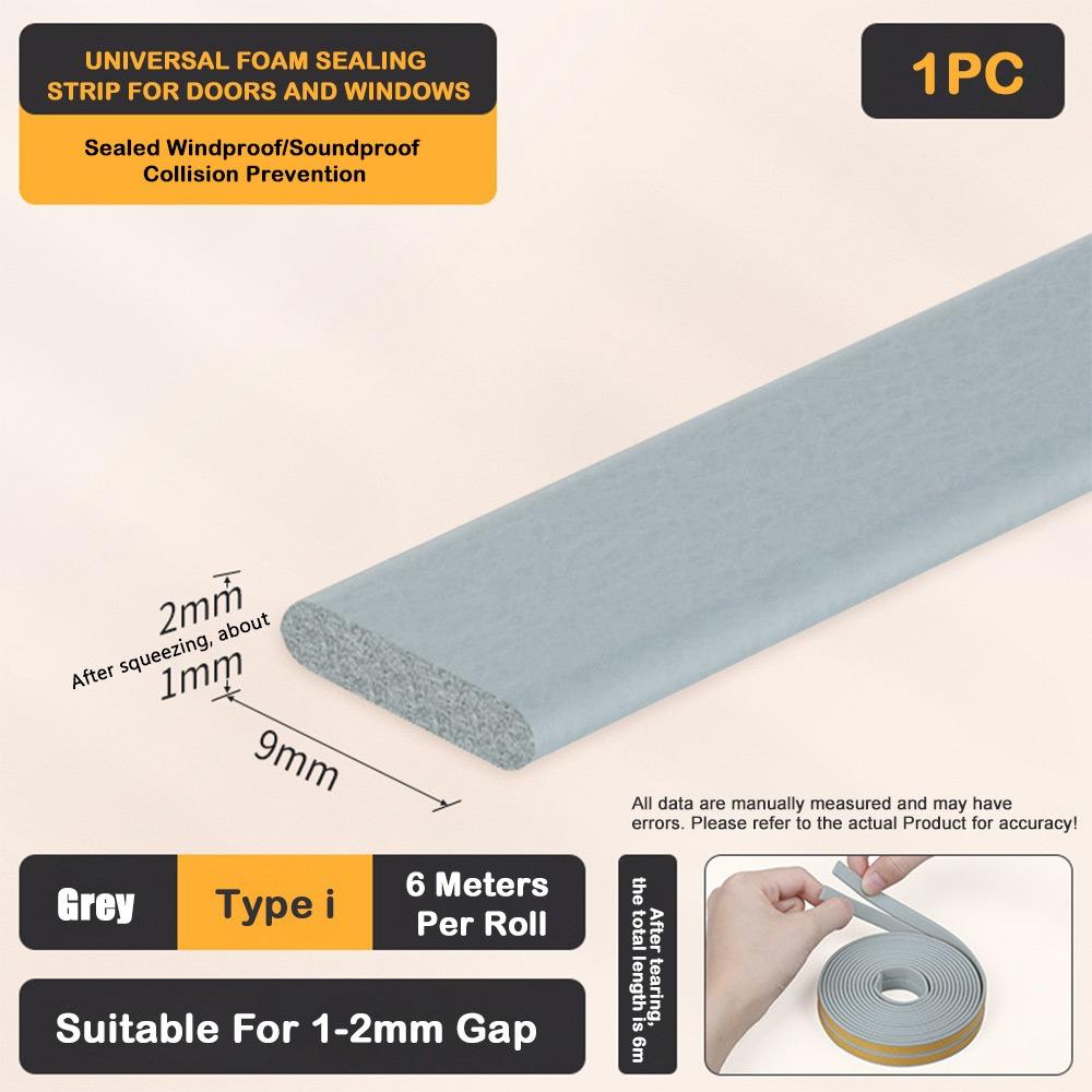 Self Adhesive Weather Stripping Door Seal Strip EPDM Windproof Door Seal Strip Anti Collision 6Meters Weatherstrip for Window