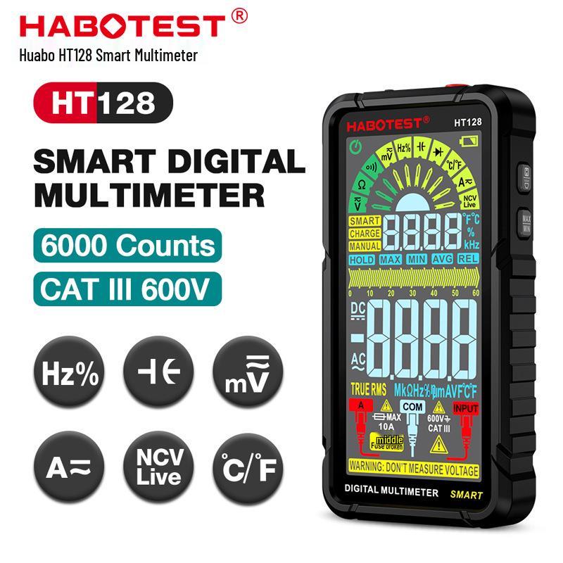 

HT128 Smart Auto-ranging Digital Multimeter with Ultra-Clear Large Display for Electricians