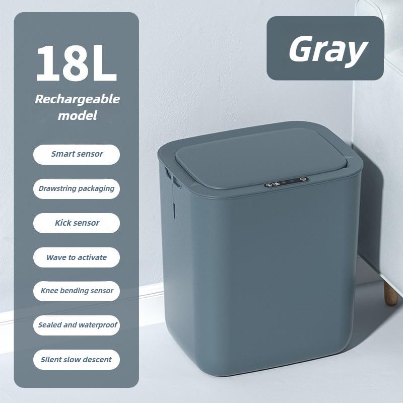 Smart Induction Trash Can Bathroom Automatic Waste Bins Intelligent Living Room Garbage Cans Modern Kitchen Litter Bin with Lid