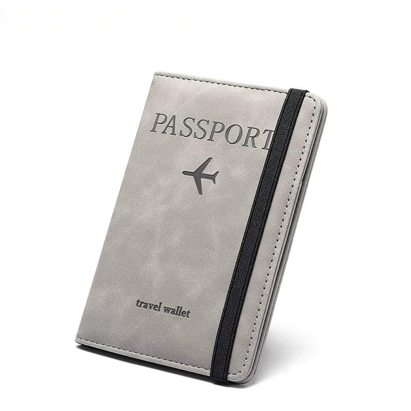 

Мужской Женский Дорожный Чехол для Паспорта Обложка Кейс RFID PU Кожа Держатель для Кредитных ID Карт Кейс Защитный Кошелек для Билетов серый