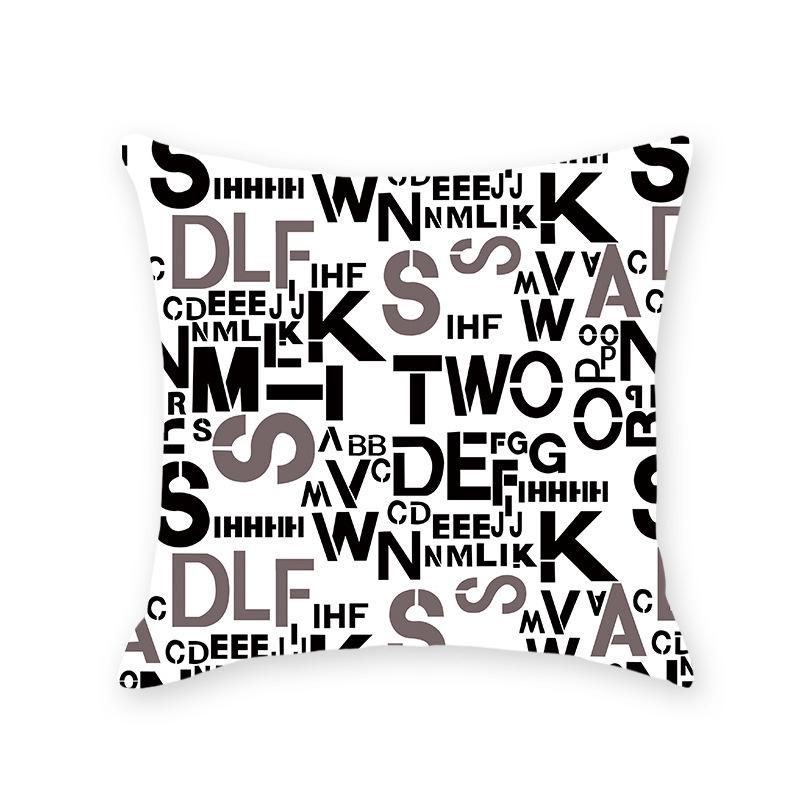 INS Style Faux Soft Throw Pillow Cover - Letter Print Home Decor for Sofa & Living Room