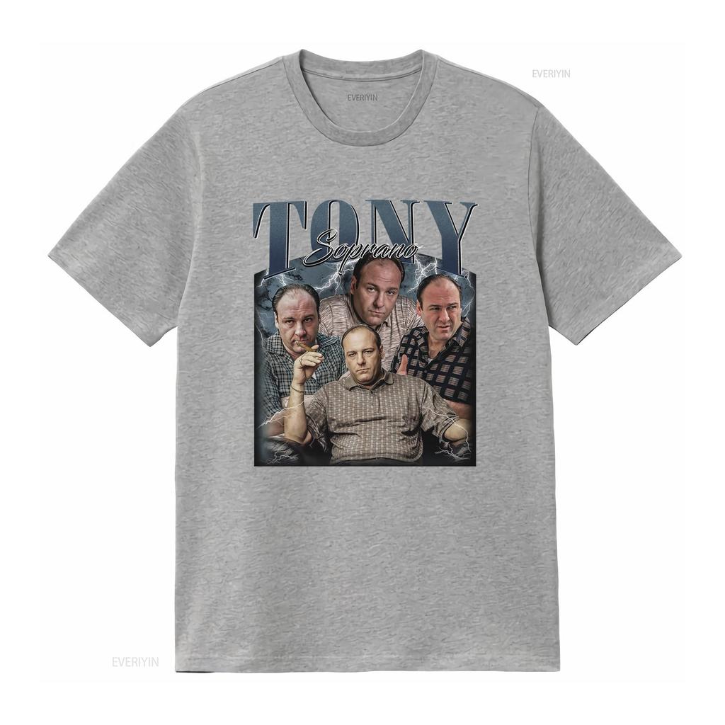Vintage Retro Tony Soprano Classic Gangster Character Print Streetwear Casual T Shirt vintage Washed streetwear Unisex