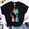 Nail Polish Print Tshirt Unisex Makeup Beauty Aesthetic Graphic T Shirt Female Tee Tops Cosmetics Black Tshirt Ladies Tee Clothes