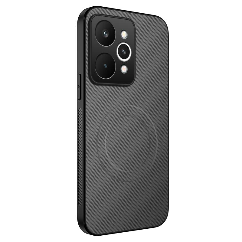 For Realme 15 5G Case Compatible with MagSafe WANLONFENG TQ Series Carbon Fiber Texture PC TPU Phone Cover