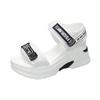 2025 Summer Women's Lightweight Velcro Wedge Sandals – Comfortable Thick-Soled, Flat Bottom Casual Beach Footwear for Students