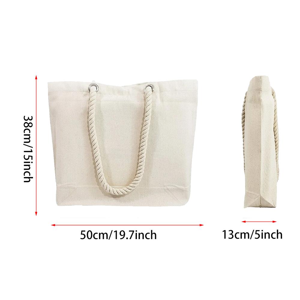 Custom Text Tote Bag Gift Tote Bag with Logo Canvas Beach Tote Fancy Rope Handles Wedding Bridal Shower Birthday New Year gift