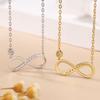 Infinity Symbol Moissanite Necklace, 18K Gold-Plated Sterling Silver Clavicle Chain for Women
