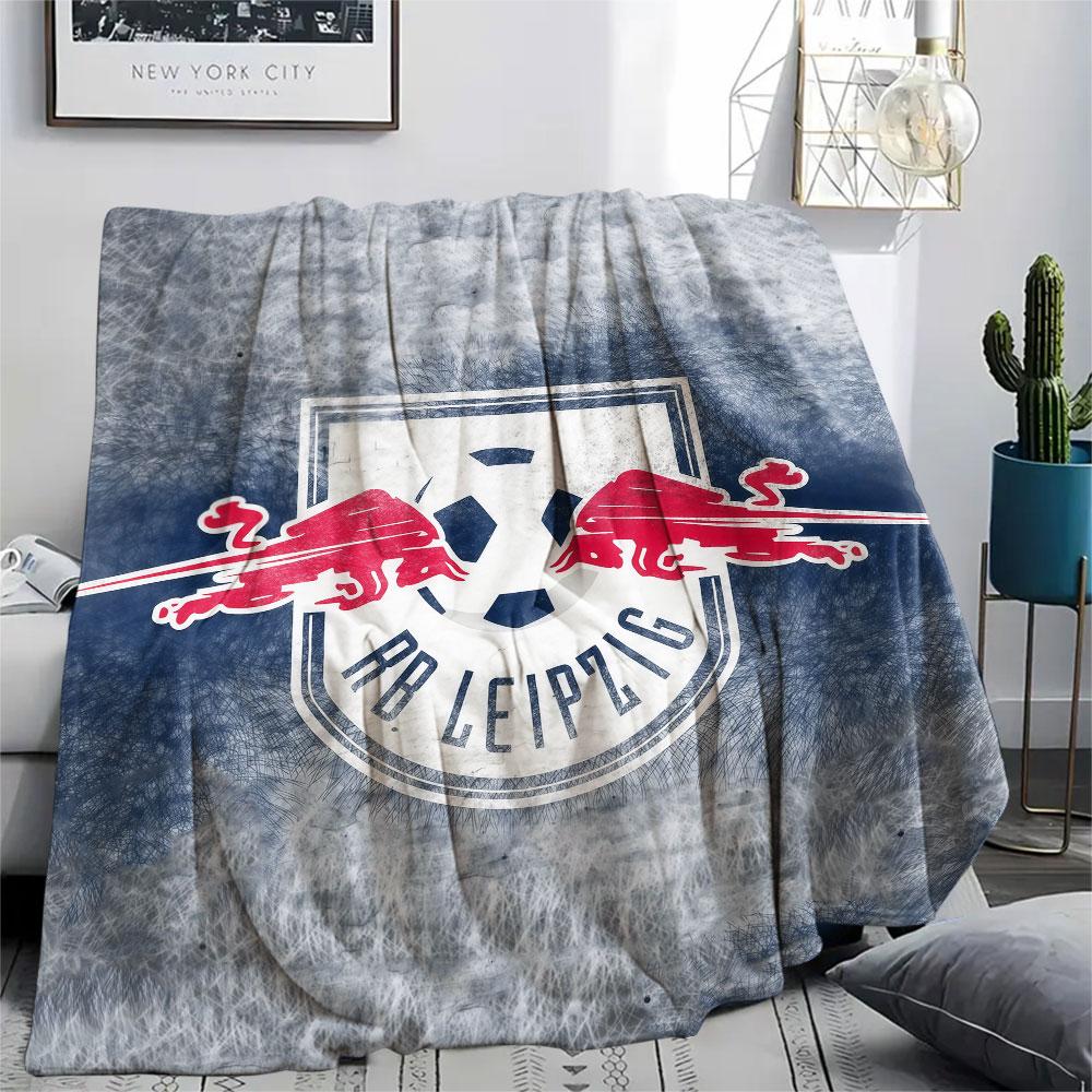 Coperta in Flanella Stampata RB Leipzig, morbido plaid per camera da letto divano, lavabile, merchandising per tifosi di calcio, ottimo regalo.