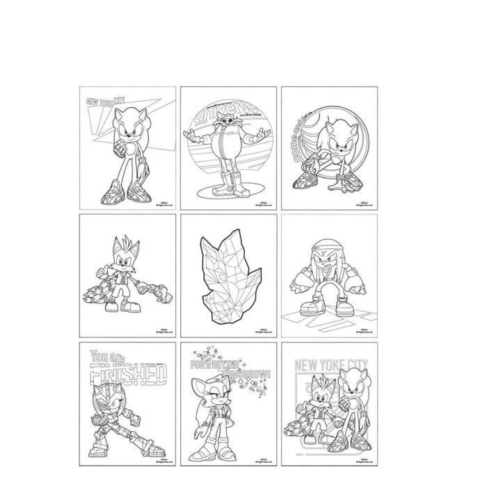 CERD- LIFE'S LITTLE MOMENTS Kit De Papeterie Avec Coloriages Sonic - Avec Motifs De La S-rie - Inclut 5 Crayons - Autocollants Et C