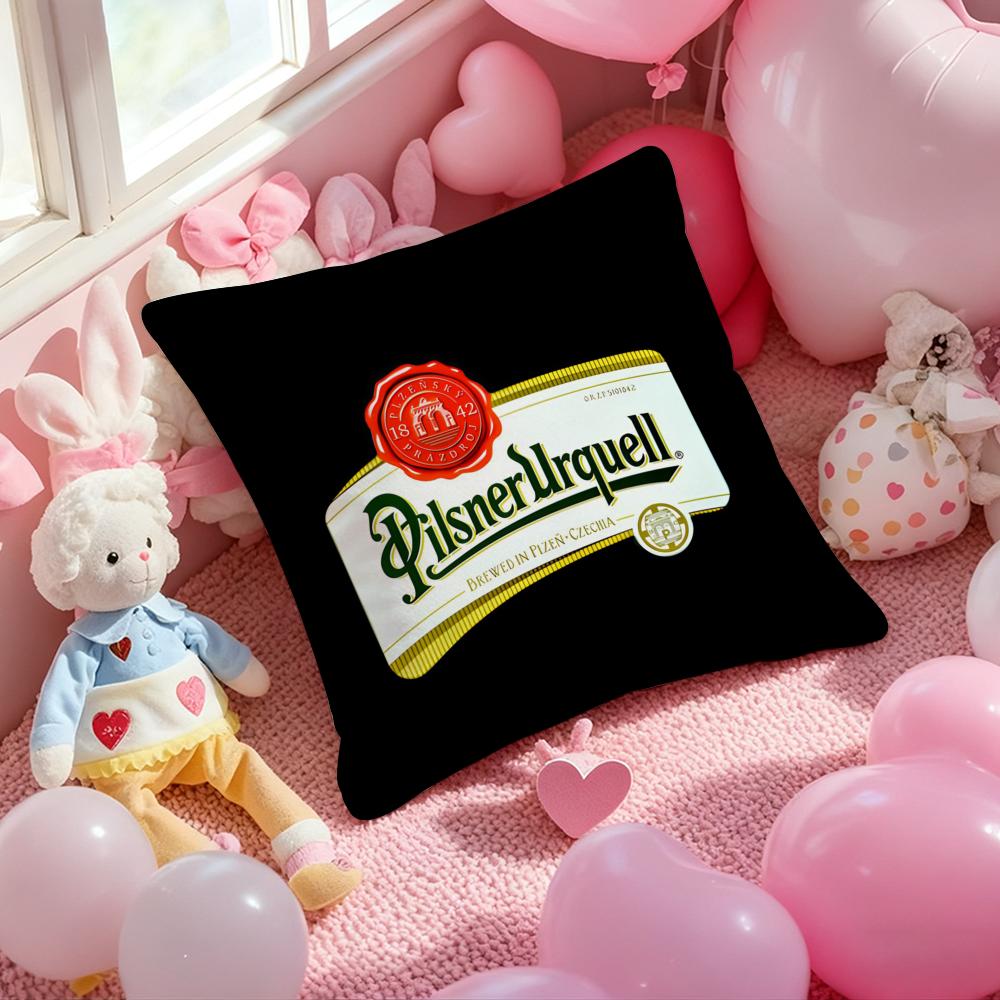 PPilsnerUUrquellS Kissenbezug Weicher Plüschstoff Doppelseitig Bedruckter Kissenbezug Warmer Winter Sofa Kissenbezug