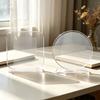 Desk Display Acrylic Photo Board Blank with Slot Base, Print Ready Panel for Office Counter and Photo Sign Use