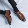 British 46 47 48 plus-size leather shoes Men's lace-up Business dress casual shoes Brogues men's shoes pointed fashion shoes