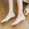 2 Pairs Women Girls Summer Socks Girl Lace Boat Socks Non-slip Silicone Cotton Sock Soft No Show Sock Slippers