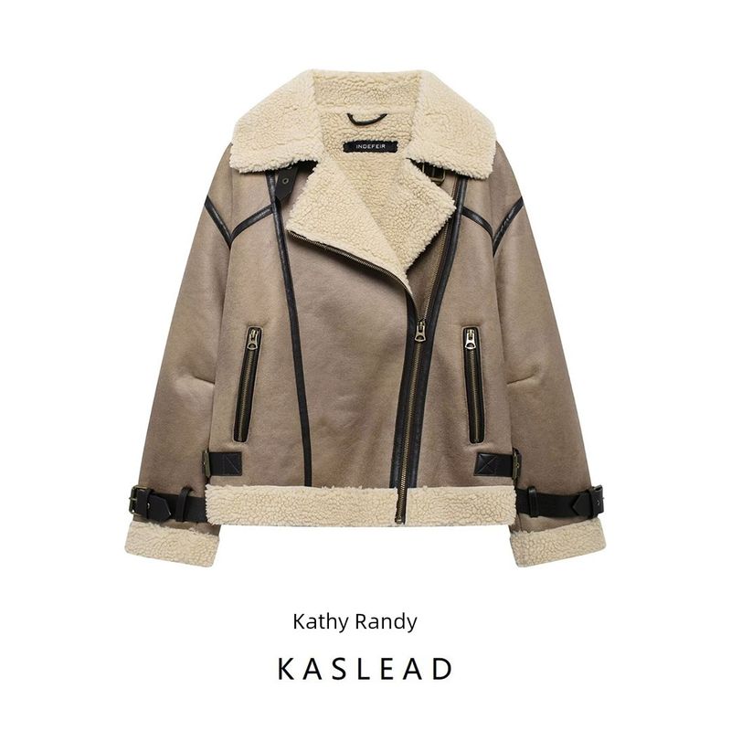 Kaslead New Arrival Women's Fashion Style Fashion Strap Trim Hem Double-Sided Jacket Outwear 8073273