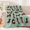 1PC Cute Dachshund Cute Dogs Animals Blanket Flannel Thin Blankets for Home Office Travel Camping Perfect Gifts Four Season Use