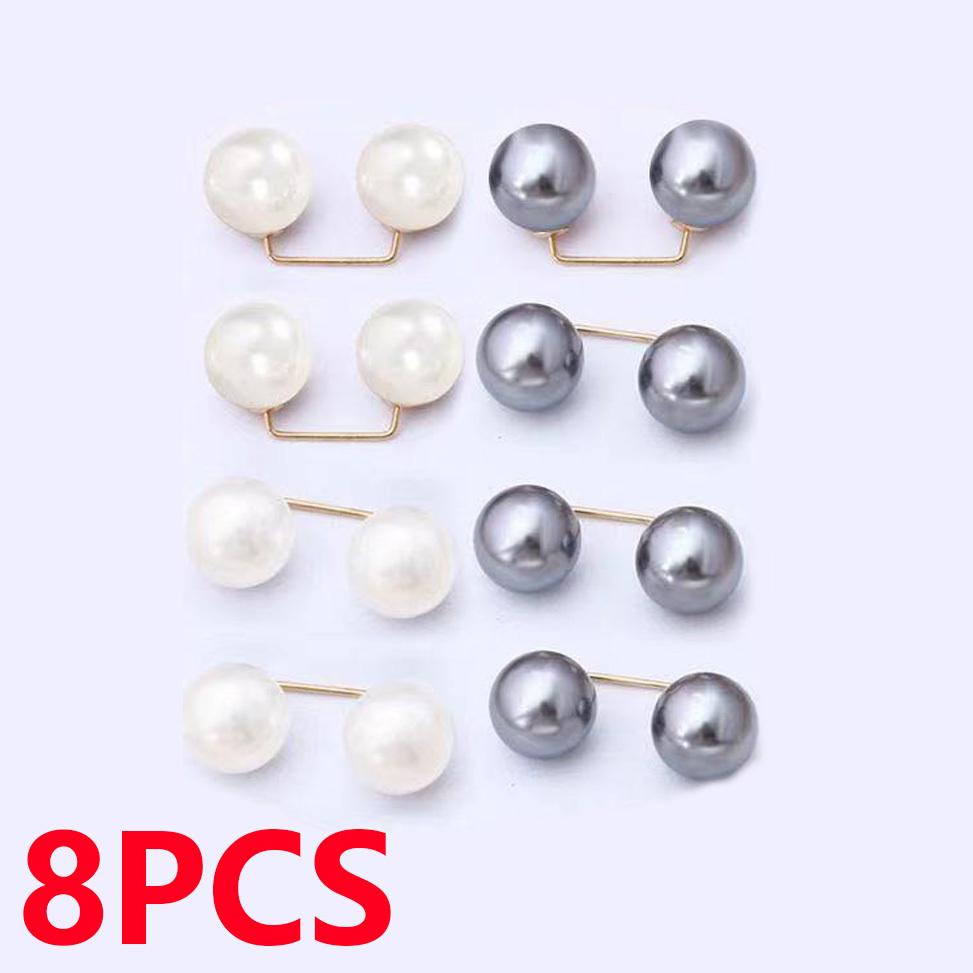 Dobbel Faux Pearl Lady Brosje Dress Jakke Cardigan Pin Spenne Enkel Elegant Faux Pearl Brosjer Utsøkt motesmykkedekorasjon