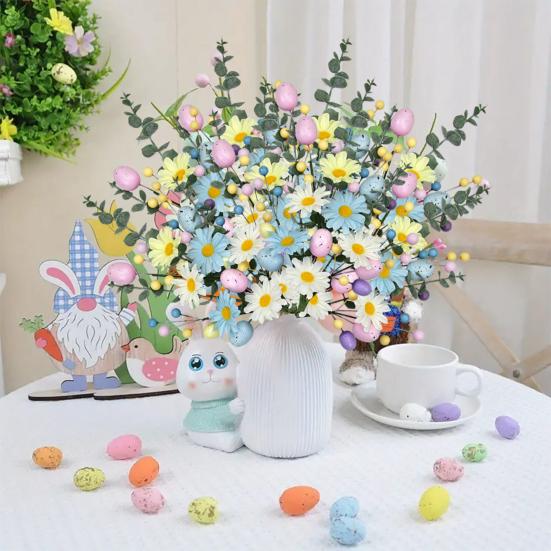 Easter Egg Stems Spring Artificial Floral Picks Simulated Foam Egg Branch for Home Vase Filler Table Centerpiece