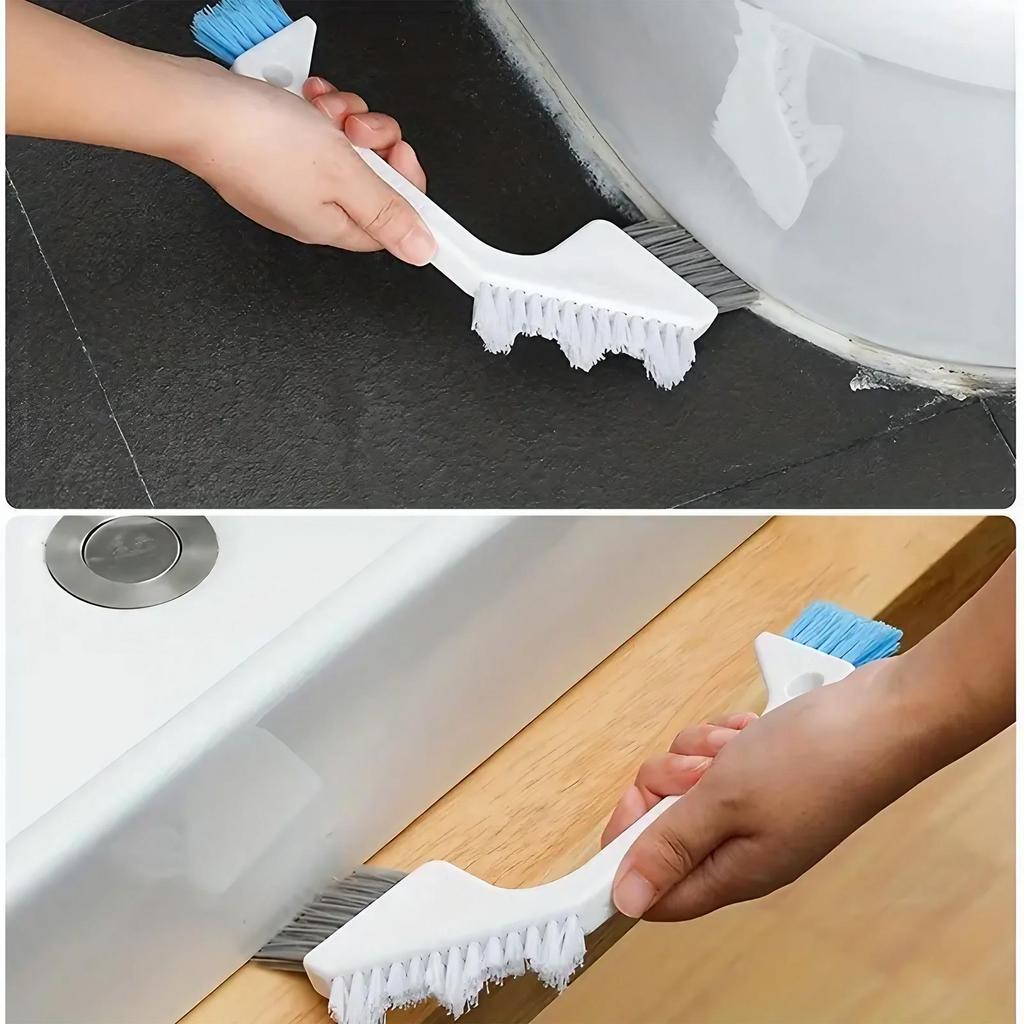 3 In 1 Heavy Duty Cleaning Brush Set for Toilet Floor Crevice Window Bath Tile Stiff Bristles