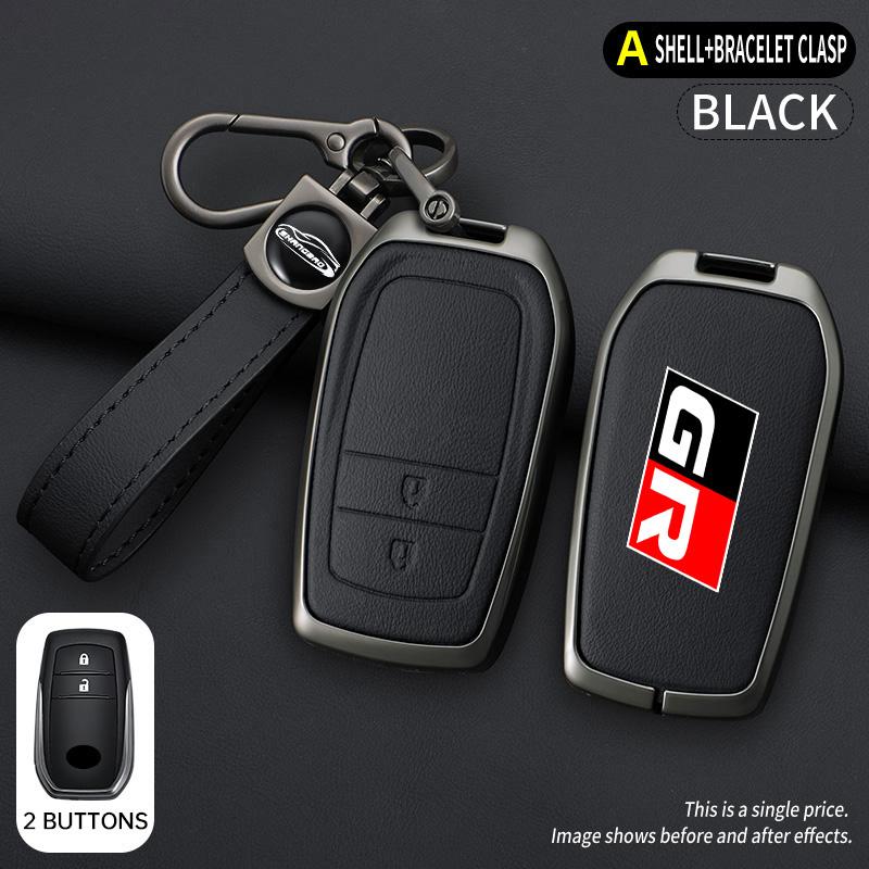

Zinc Alloy Car Key Case Cover Protector Keychain Styling Accessories For Toyota GR Sport C-HR Gazoo RAV4 Racing Mirai Avensis
