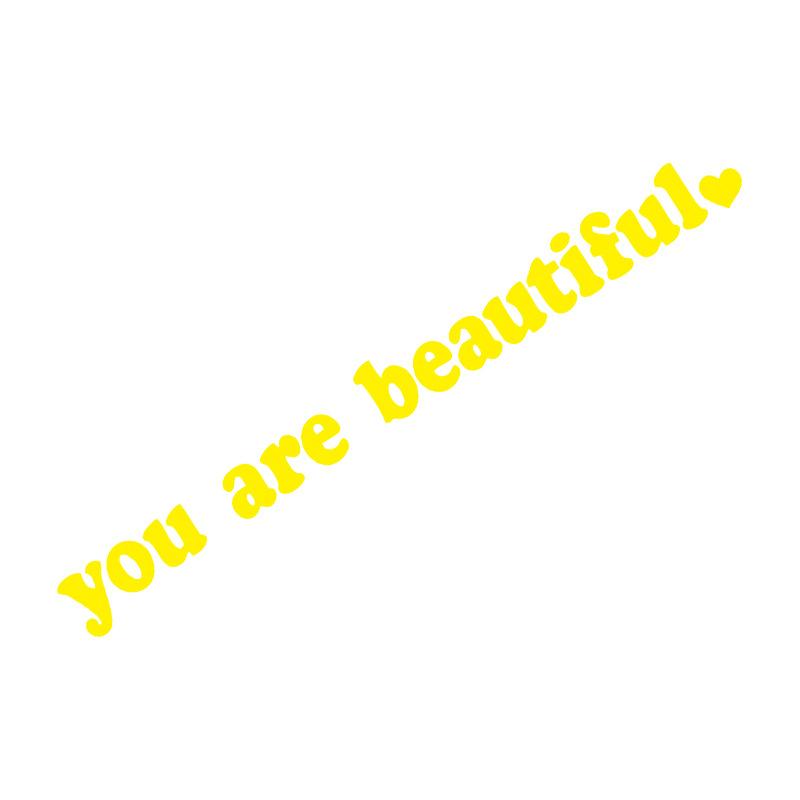 The Text Car Stickers You Are Beautiful Interior Decoration Rear View Mirror Fashion Stickers Creative Sport Pvc Vinyl Decals