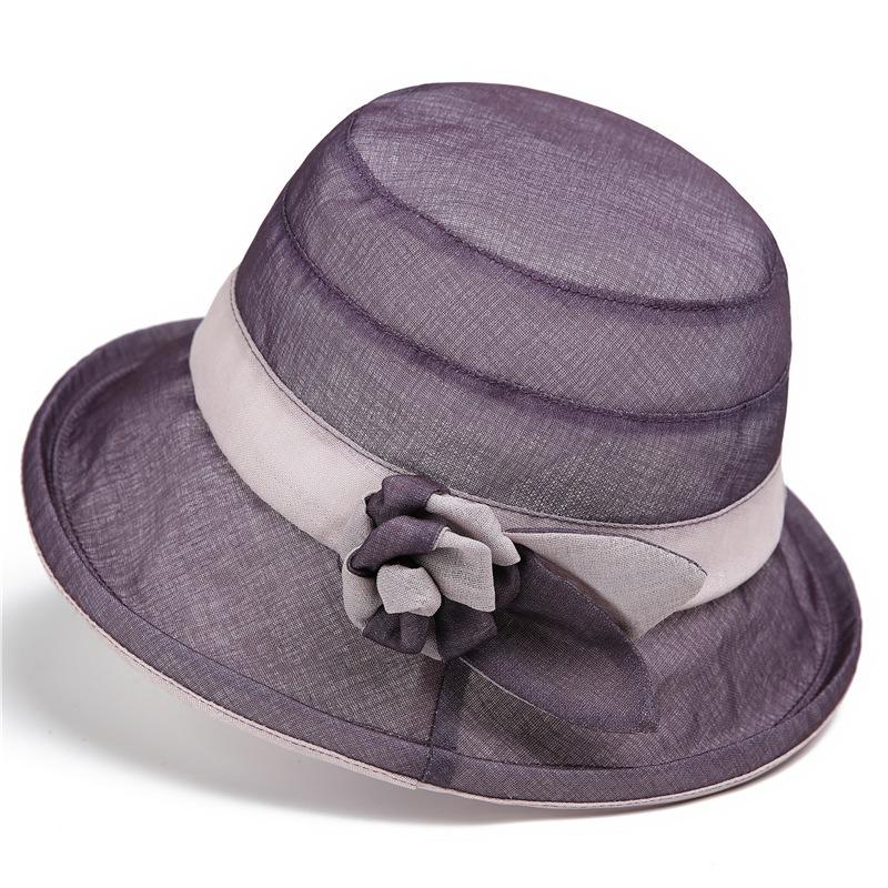 Summer Bucket Hat Bow Travel Fashion Elegant Crimped Basin Hat Sunshade Sunscreen Hat