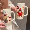 Family Time Ceramic Mug Retro Boys and Girls Mug Large Capacity Couple Coffee Milk Mug Birthday Gift