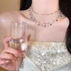 Dopamine atmosphere~ Stacked butterfly choker neck chain colored necklace women's 2024 new accessories collarbone chain