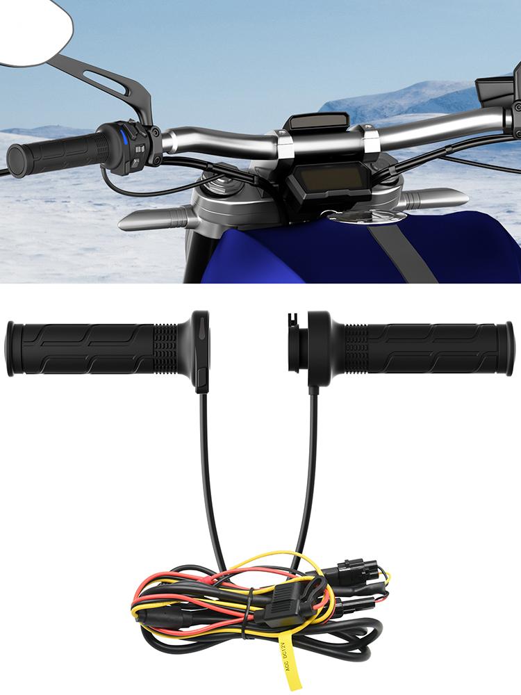 1 Pair 12V 22mm Motorcycle Heated Grips Universal Electric Heating Handle Temperature Adjustable Motorbike Hand Heated Grips