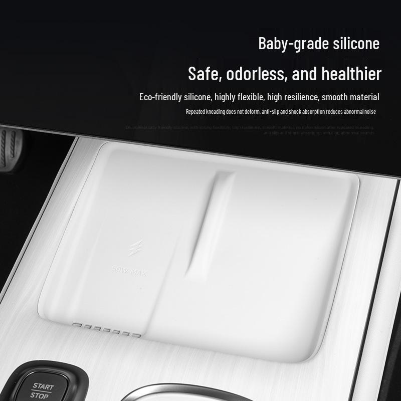 Waterproof Silicone Pad for 24 Xiaomi SU7: Non-slip Wireless Charging Car Interior Accessory