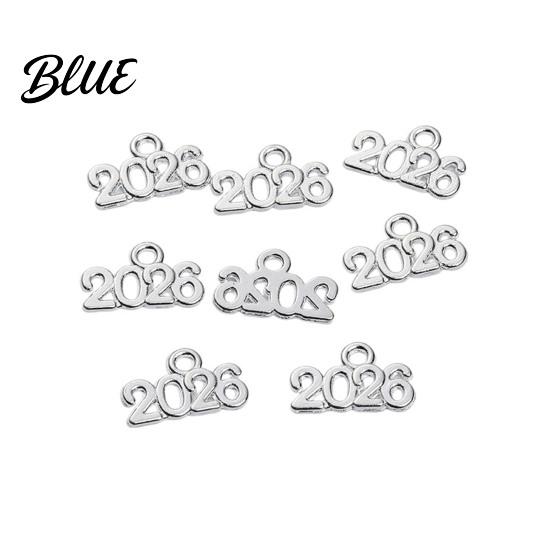 Holiday Number Decor 50Pcs 2026 Alloy Charm Vintage Decoration Accessories