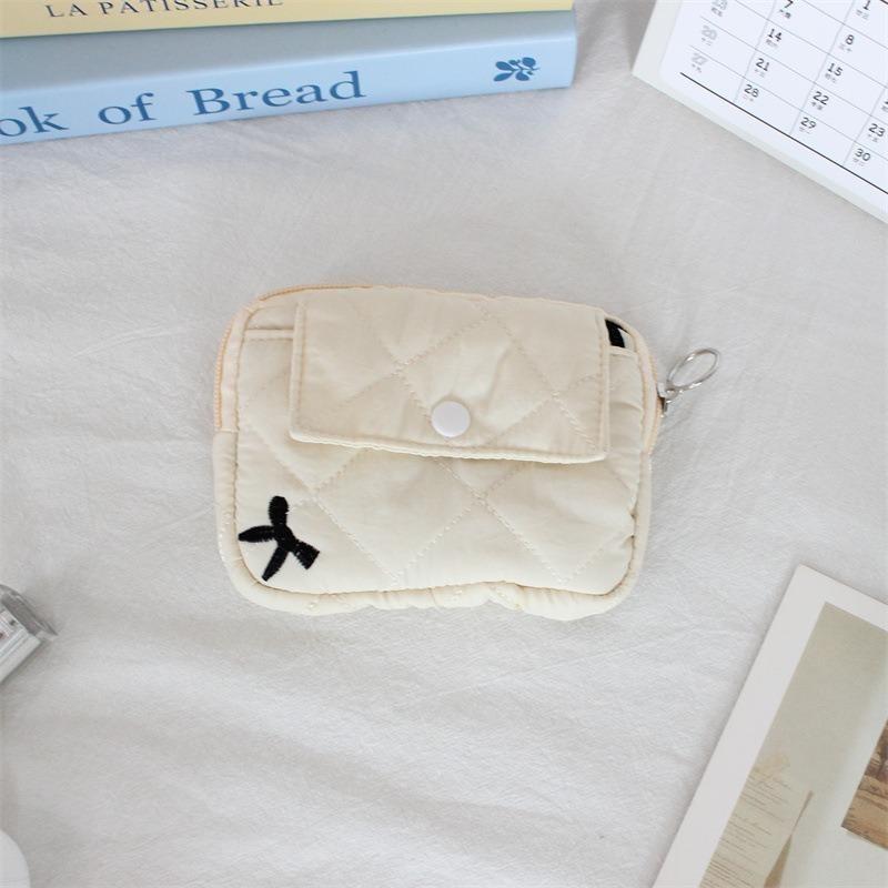 Roztomilé kreslené květinové prošívání Taška na ukládání dokumentů Peněženka na karty Peněženka na mince Peněženka na ID kartu Držitel řidičského průkazu Držák odznaku