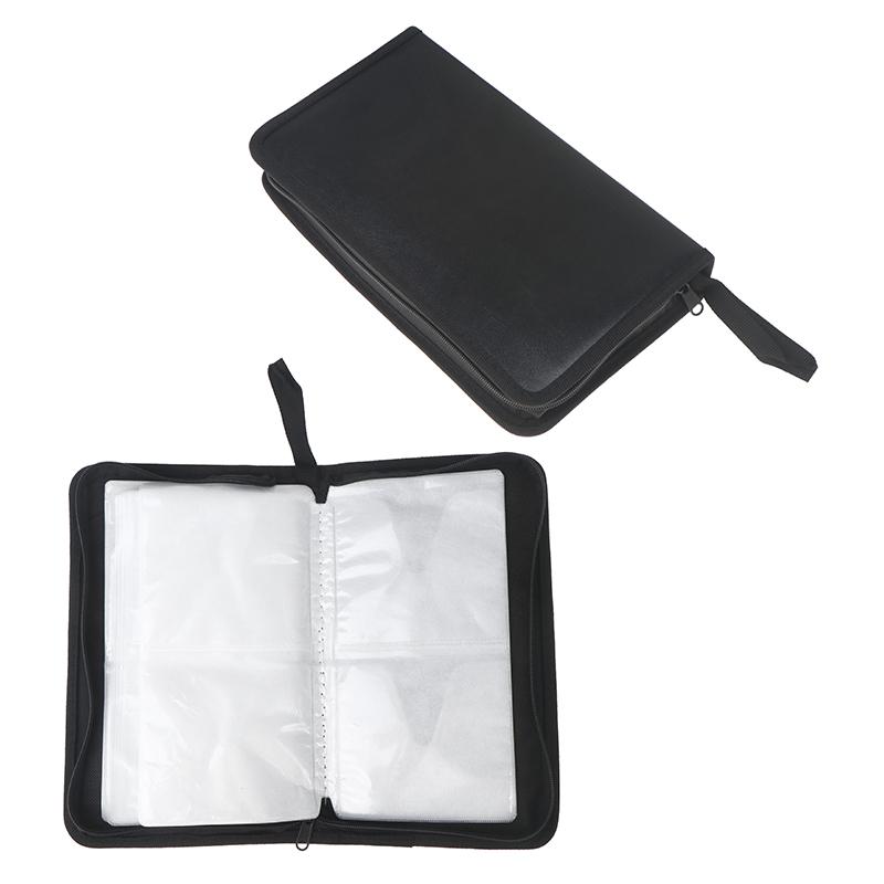 

80 шт. Искусственная кожа PU Чехол-органайзер для CD-дисков для автомобиля Держатель для хранения дисков Конверт для CD-дисков Кошелек Альбом Жесткий бокс Упаковка для DVD-дисков чёрный