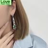 High End 100 Women % Tone Emerald Drop Earrings Sparkling High Carbon Diamond Wedding Occasion Gathering Bridal Event Party Event