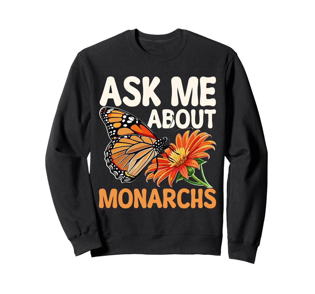 Monarch Butterfly Design Aesthetic Orange Sweatshirt