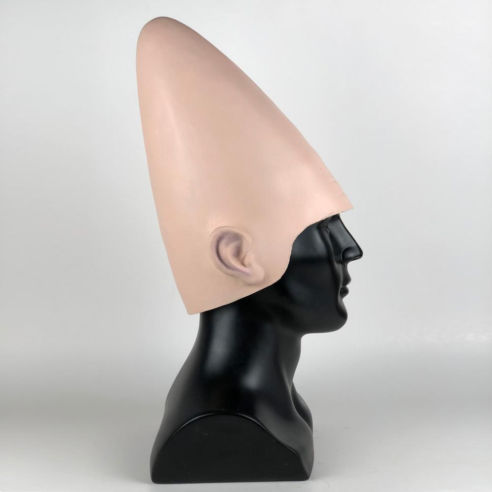Conehead Conical Alien Mask Cap Cosplay Fake Eagg Shaped Skin Latex Helmet Halloween Carnival Purim Party Costume Props