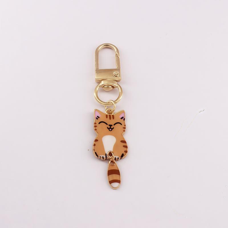 Originalität Metall Katze Farbdruck Schlüsselanhänger Persönlichkeit Rucksack Kleiner Anhänger Schlüsselring Anhänger Tier Niedlich Schlüsselanhänger Ring Geschenk