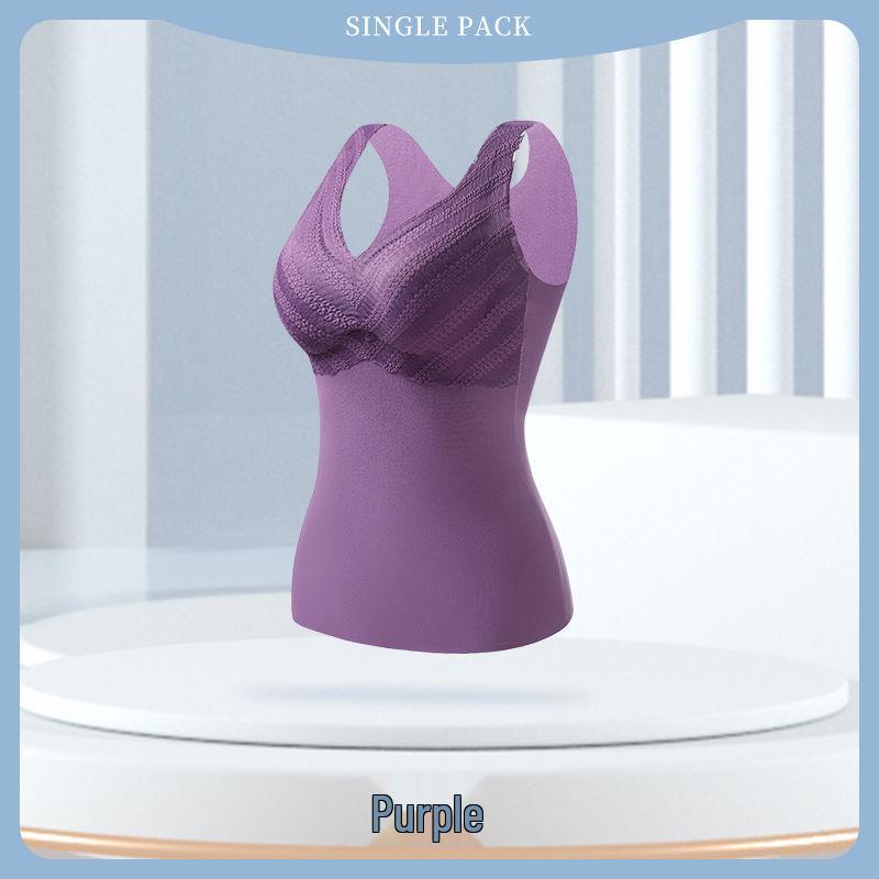 Women's Seamless Fleece-Lined Vest with Chest Pads - Warm & Cold-Proof Underwear
