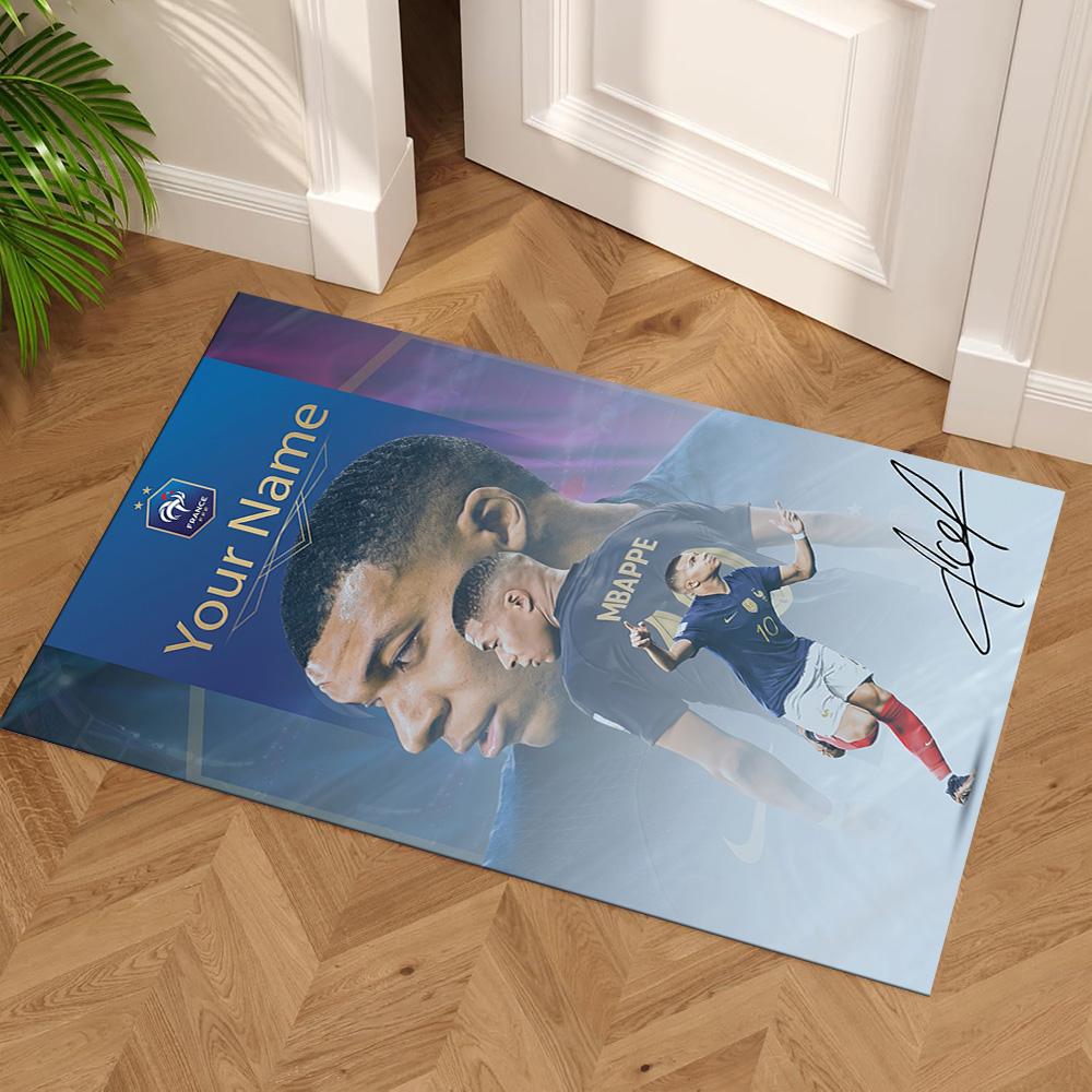 Mbappé Customizable Name Area Rug Suitable for Game Room Foyer Decorate room Dining Room Antislip Carpet Anime Office Decor