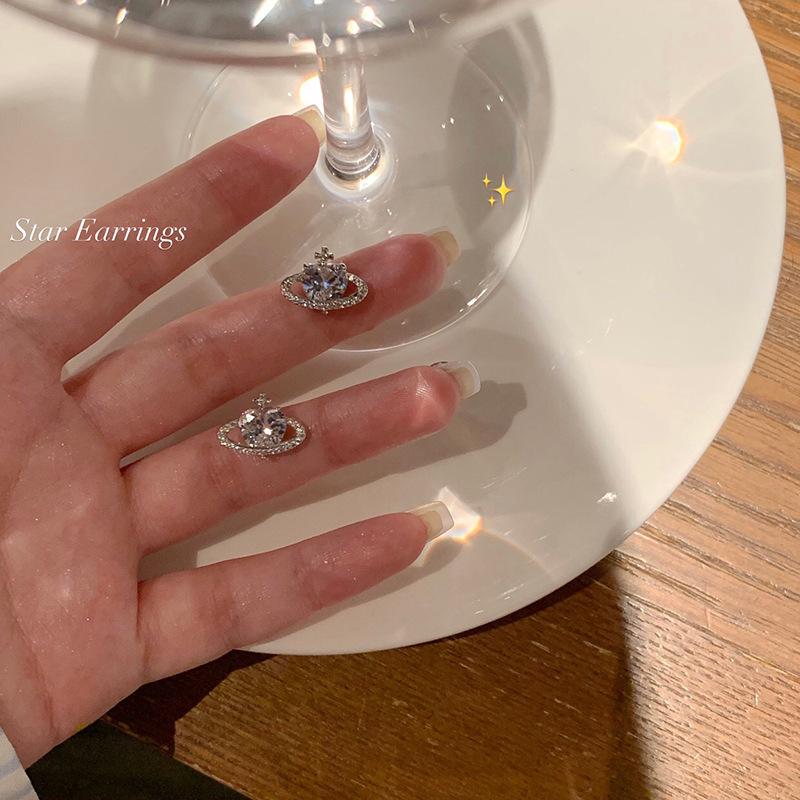 Exquisite Zircon Earrings for Women, Light Luxury, Versatile, Elegant, High-end Feel, Niche Design Style Earrings