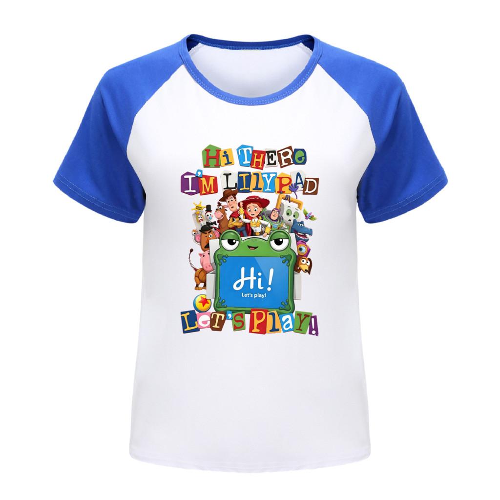 5733 Kids Boys Girls Print Anime Raglan Sleeves T-Shirt 100cm синий