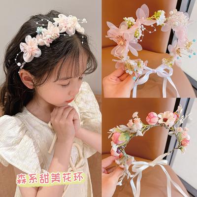 Kids Crown Headband Princess Flower Wreath Fairy Hair Hoop for Girls Wedding