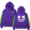 Women's Casual Fashion Pullover Couple Street Sweatshirts Spring and Autumn Men's Kawasaki Motorcycle Logo Print Sports Hoodies