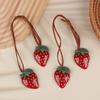 Cute Strawberry Bag Pendant Braided Strawberry Ornaments Creative Keychain Strawberry Car Hanging