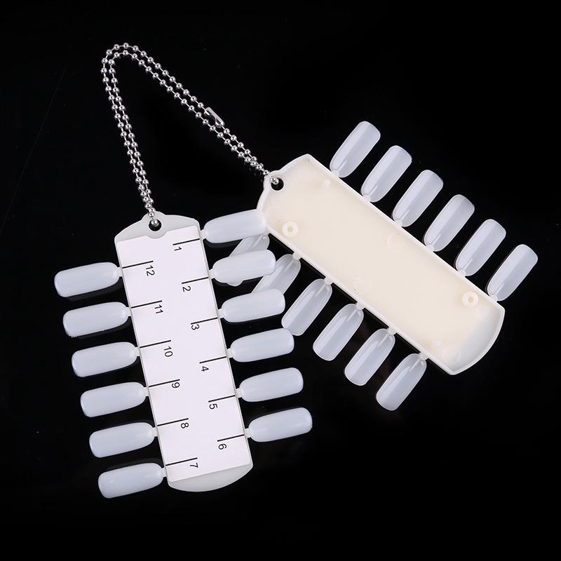 24 Tips Nail Gel Polish Color Display Palette Nail Polish Color Card Chain Manicure Double Sided Training Practice Tools