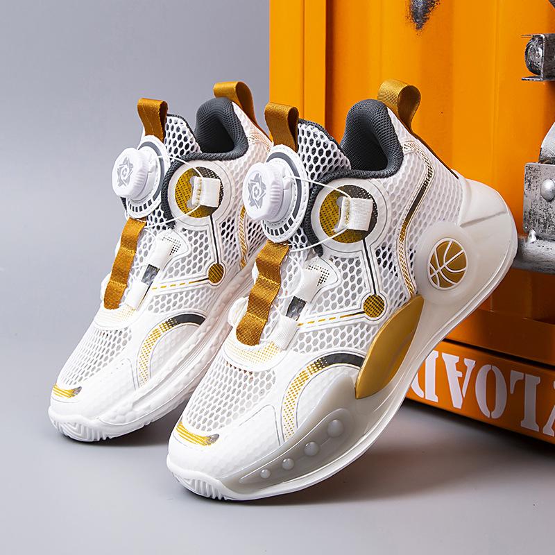 Children's basketball shoes 2025 summer new breathable mesh boys professional sneakers medium and older boys sports shoes
